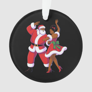 Ornamento Papai Noel Africano Dançando Natal Feriado Xmas