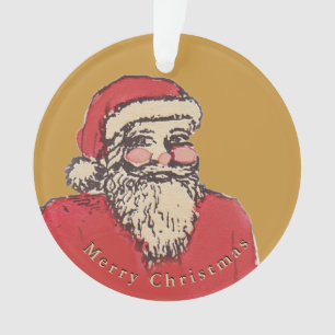 Ornamento Papai Noel Alegre com o Seu Texto