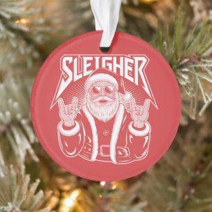 Ornamento Papai Noel Assassino Diversão Metal Natal Rocha