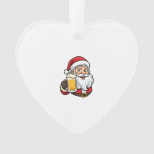 Ornamento Papai Noel Bebendo Cerveja Gráfico de Natal