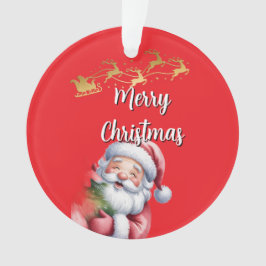 Ornamento Papai Noel Bonito e Divertido & Tipografia