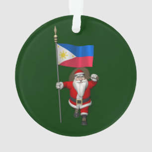 Ornamento Papai Noel com a bandeira das Filipinas