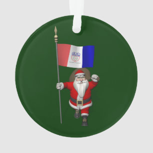 Ornamento Papai Noel com a bandeira de Cleveland