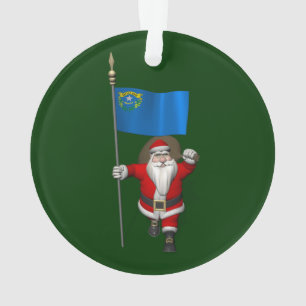 Ornamento Papai Noel com a bandeira de Nevada