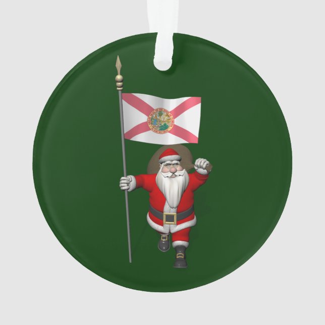 Ornamento Papai Noel Com Alferes Da Flórida (Verso)