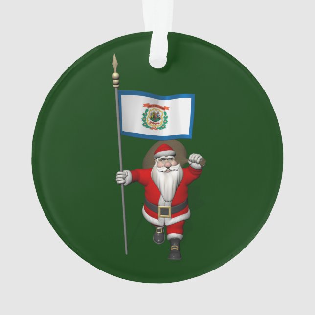 Ornamento Papai Noel Com Alferes Da Virgínia Ocidental (Verso)