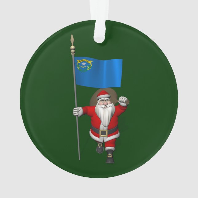 Ornamento Papai Noel Com Alferes De Nevada (Verso)