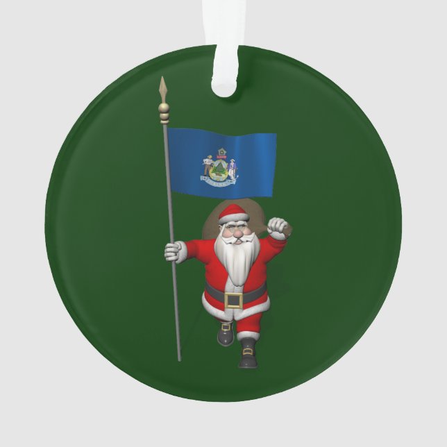 Ornamento Papai Noel Com Alferes Do Maine (Verso)