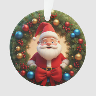 Ornamento Papai Noel Desenho Animado Festivo de Natal
