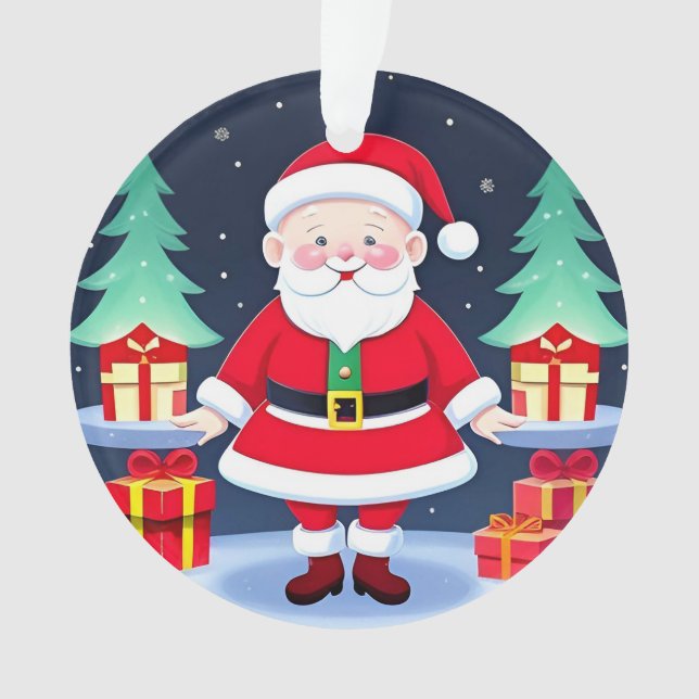 Ornamento Papai Noel e Presentes (Frente)