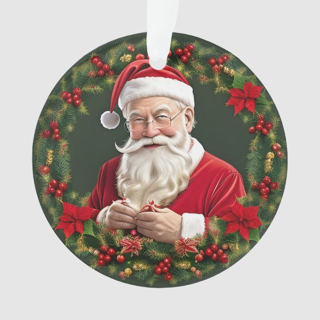 Ornamento Papai Noel em uma Rua Festiva (Frente)