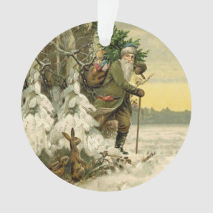 Ornamento Papai Noel Natal Vitoriano Árvore de Férias Vintag