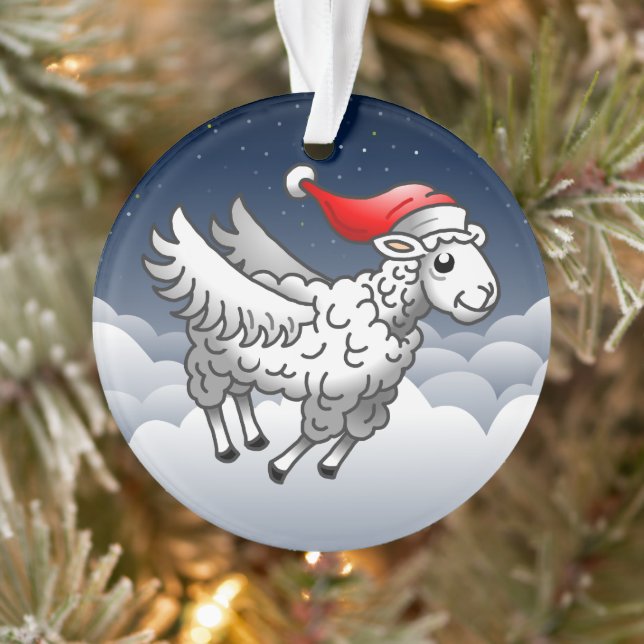 Ornamento Papai Noel Ovelha de Natal Voadora (Árvore)