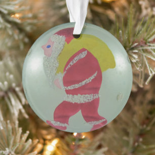 Ornamento Papai noel pintado do Natal do vintage bola de