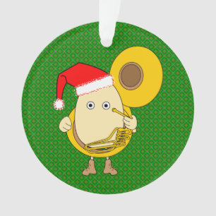 Ornamento Papai noel Tuba Player Egghead