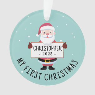 Ornamento Papais noeis bonitos Meu primeiro nome personaliza