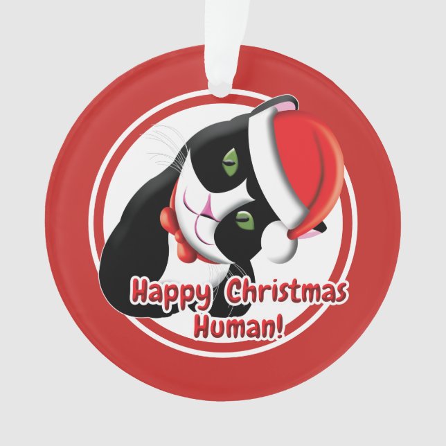 Ornamento Papais noeis Cat (Frente)