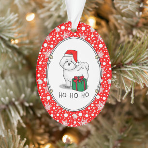 Ornamento Papais noeis de Natal Bichon Frise Dog Cute
