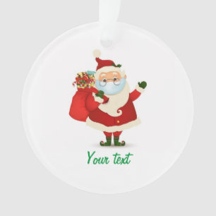 Ornamento Papais noeis de Natal personalizáveis vestindo ó