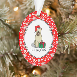 Ornamento Papais noeis de Natal Rochados Terrier (sem carne)