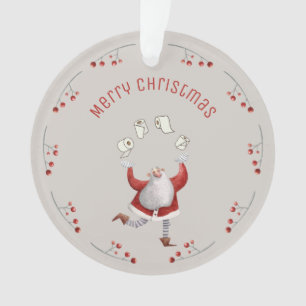 Ornamento Papais noeis engraçados de papel higiênico de Nata