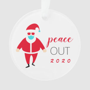 Ornamento Papais noeis Engraçados do Peace Out 2020 enfrent