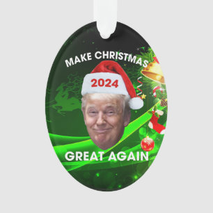 Ornamento Papais noeis Engraçados Trump 2024 Tornem Excelent