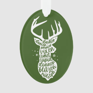 Ornamento Papais noeis Feliz de Natal, Verde Escuro