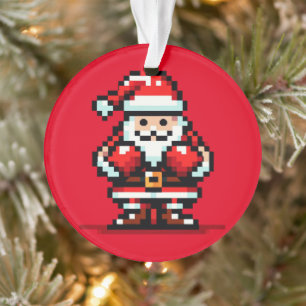 Ornamento Papais noeis in a box - Design de luta de Natal co