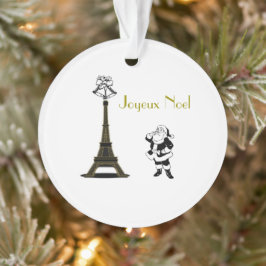 Ornamento Papais noeis Joyeux Noel Eiffel Tower Paris