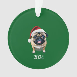 Ornamento Papais noeis Personalizados Pug