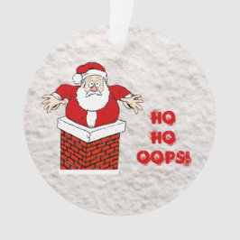 Ornamento Papais noeis presos em Chimney Ho Oops!