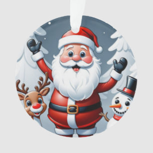 Ornamento Papais noeis, Snowman e Ralph, o Reindeer Holiday