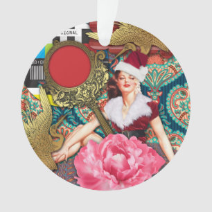 Ornamento Papais noeis Vintage Retro Xmas