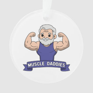 Ornamento Papaizão Musculoso Fofo Kawaii Barbudo