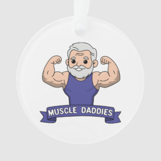 Ornamento Papaizão Musculoso Fofo Kawaii Barbudo
