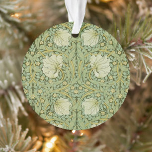 Ornamento Papel de Parede Floral Azul Pimpinela de William M