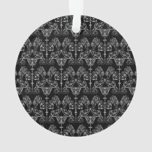 Ornamento Papel de parede Vintage Damask - branco + seu back