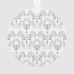 Ornamento Papel de parede Vintage Damask - preto + seu backg