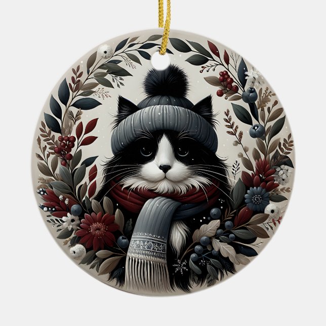 Ornamento para gatos Cozy Winter (Frente)