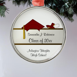 Ornamento para Graduação do Boné Vermelho Escuro