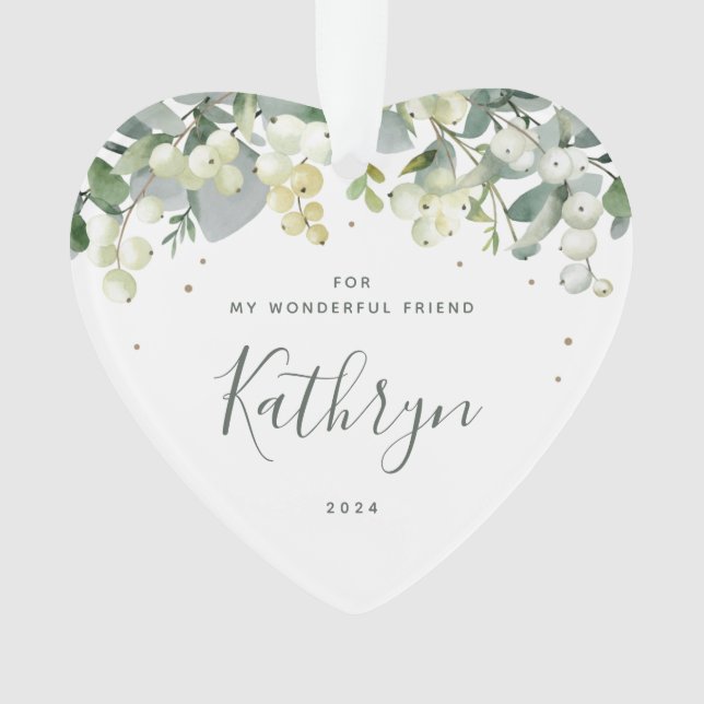 Ornamento Para Meu Amigo De Natal Não Fotográfico (Frente)