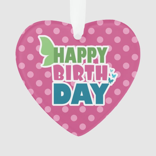 Ornamento Parabéns, coração, pinto, pingente (Frente)