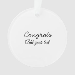 Ornamento Parabéns simples e mínimos para formatura, adicion