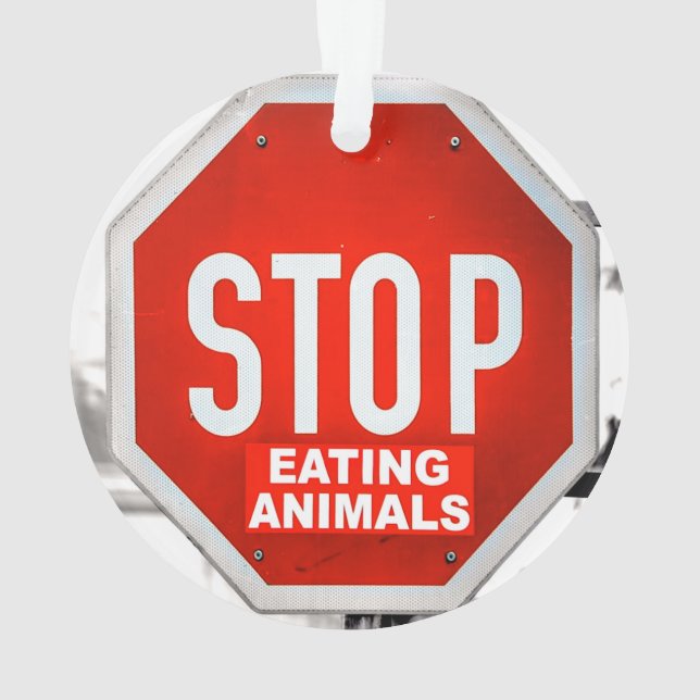 Ornamento Parar de Comer Animais Vegetarianos (Verso)