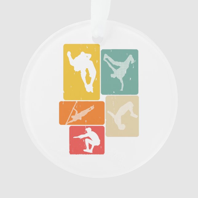 Ornamento Parkour Freerunner Traceur Retro Freerunning (Frente)