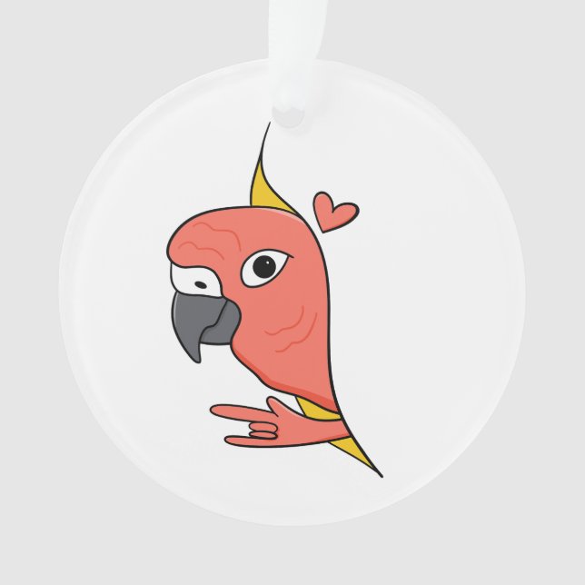 Ornamento Parrot ASL I Love You - Deaf Culture Design (Frente)
