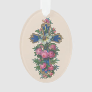 Ornamento Páscoa Cross com Lily