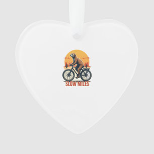 Ornamento Passeio de Montanha de Aventura Vintage Sloth Cycl