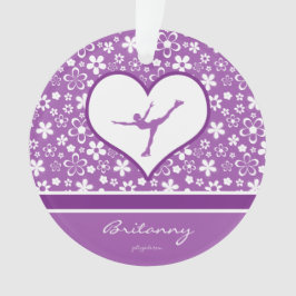 Ornamento Patinagem artística roxo Monogrammed do teste